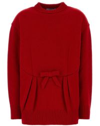 Prada - Wool Bow Sweater - Lyst
