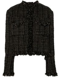 Sacai - Tweed Wool Short Jacket - Lyst