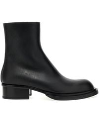 McQueen - Classic Leather Ankle Boots For - Lyst