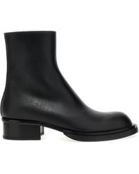 McQueen - Classic Leather Ankle Boots For - Lyst
