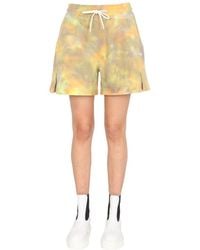 MSGM - Relaxed Fit Cotton Shorts - Lyst