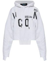 DSquared² - Cotton Cropped Hoodie - Lyst