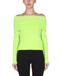 MSGM - Textured Off Shoulder Top - Lyst