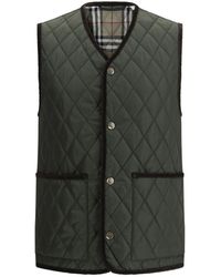 Burberry - V Neck Snap Button Vest - Lyst