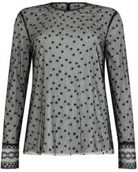 Alberta Ferretti - Polka Dot Round Neck Top - Lyst