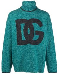 Dolce & Gabbana - Intarsia-Knit Logo Jumper - Lyst