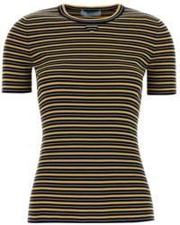 Prada - Stripes Crew Neck T-Shirt - Lyst