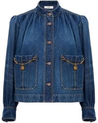 Chloé - Solid Mandarin Collar Jacket - Lyst
