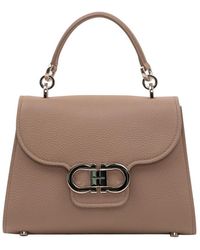 Ferragamo - Taupe Gancini Xs Satchel - Lyst