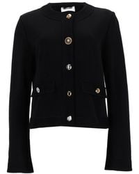 Moschino - Solid Round Neck Cardigan - Lyst