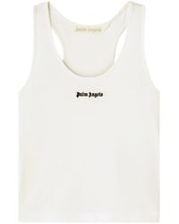 Palm Angels - Logo-Embroidered Ribbed Tank Top - Lyst
