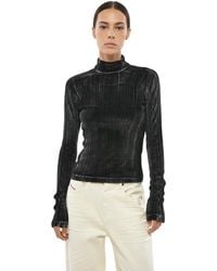 DIESEL - Textured Mock Collar Top - Lyst