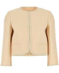 Valentino Garavani - Cream Crepe Couture Blazer - Lyst