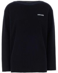 Miu Miu - Logo Boat Neck Sweater - Lyst