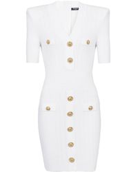 Balmain - Dress With Decorative Buttons - Lyst