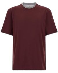 Brunello Cucinelli - Double Layer T-Shirt - Lyst
