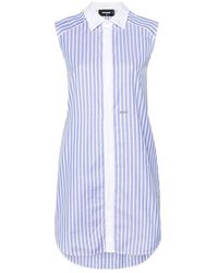 DSquared² - Sky Stripes Shirt Collar Mini Dress - Lyst