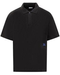 Burberry - Solid Shirt Collar Polo - Lyst
