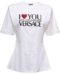 Versace - Short-Sleeved T-Shirt With Logo Print - Lyst