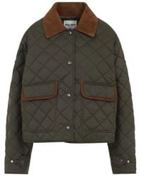 Miu Miu - Quilted Shirt Collar Jacket - Lyst
