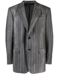 Versace - Flannel Single-Breasted Blazer Jacket - Lyst