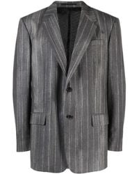 Versace - Flannel Single-Breasted Blazer Jacket - Lyst