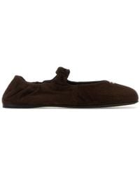 Miu Miu - Dark Suede Ballerinas - Lyst