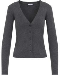 Brunello Cucinelli - Lignite Lurex Cashmere Cardigan - Lyst