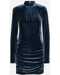 ROTATE BIRGER CHRISTENSEN - Dark Silk Velvet Ls Mini Dress - Lyst