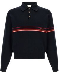 Versace - Stripes Shirt Collar Polo - Lyst