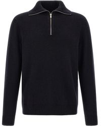 Zanone - Dark Half Zip Sweater - Lyst