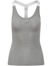 Off-White c/o Virgil Abloh - Logo Scoop Neck Top - Lyst