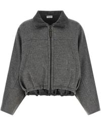 Brunello Cucinelli - Virgin Wool Full-Length Jacket Clothing - Lyst