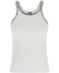 Pinko - Round Neck Rhinestone Top - Lyst