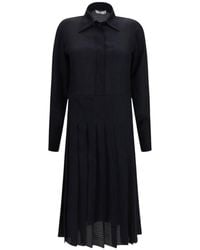 Fendi - Shirt Collar Midi Dress - Lyst