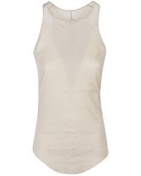 Rick Owens - Sleeveless Tank Top With Curved Hem And Signature Back Seam - Lyst