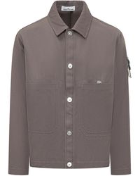 Stone Island - Solid Shirt Collar Jacket - Lyst