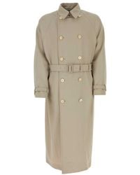 Prada - Cappuccino Gabardine Trench Coat - Lyst