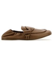 Loewe - Leather Toggle Loafers - Lyst