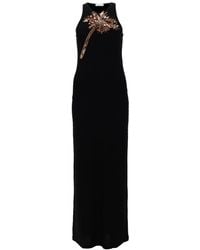 Rabanne - Embellished Round Neck Maxi Dress - Lyst
