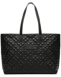 Love Moschino - Log Top Zip Large Tote - Lyst