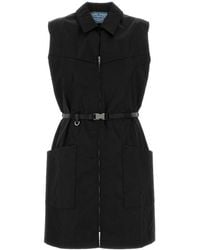 Prada - Shirt Collar Mini Dress - Lyst