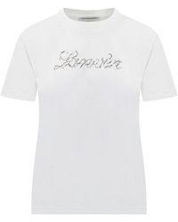 Lanvin - Logo Round Neck T-Shirt - Lyst