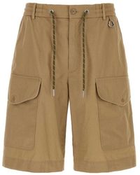 Moncler - Biscuit Cotto Bermuda Shorts - Lyst
