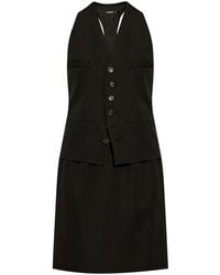 DSquared² - V-Neck Wool Dress - Lyst