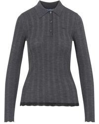 Prada - Ardesia Wool Polo - Lyst