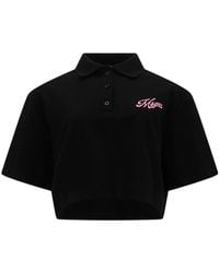 MSGM - Polo Shirt Cropped Cotton - Lyst
