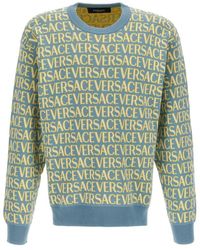 Versace - All-Over Logo Sweater - Lyst