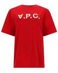 A.P.C. - Logo Crew Neck T-Shirt - Lyst