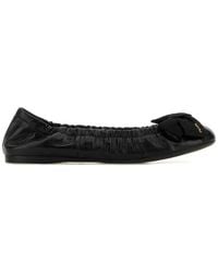 Prada - Leather Ballerinas - Lyst